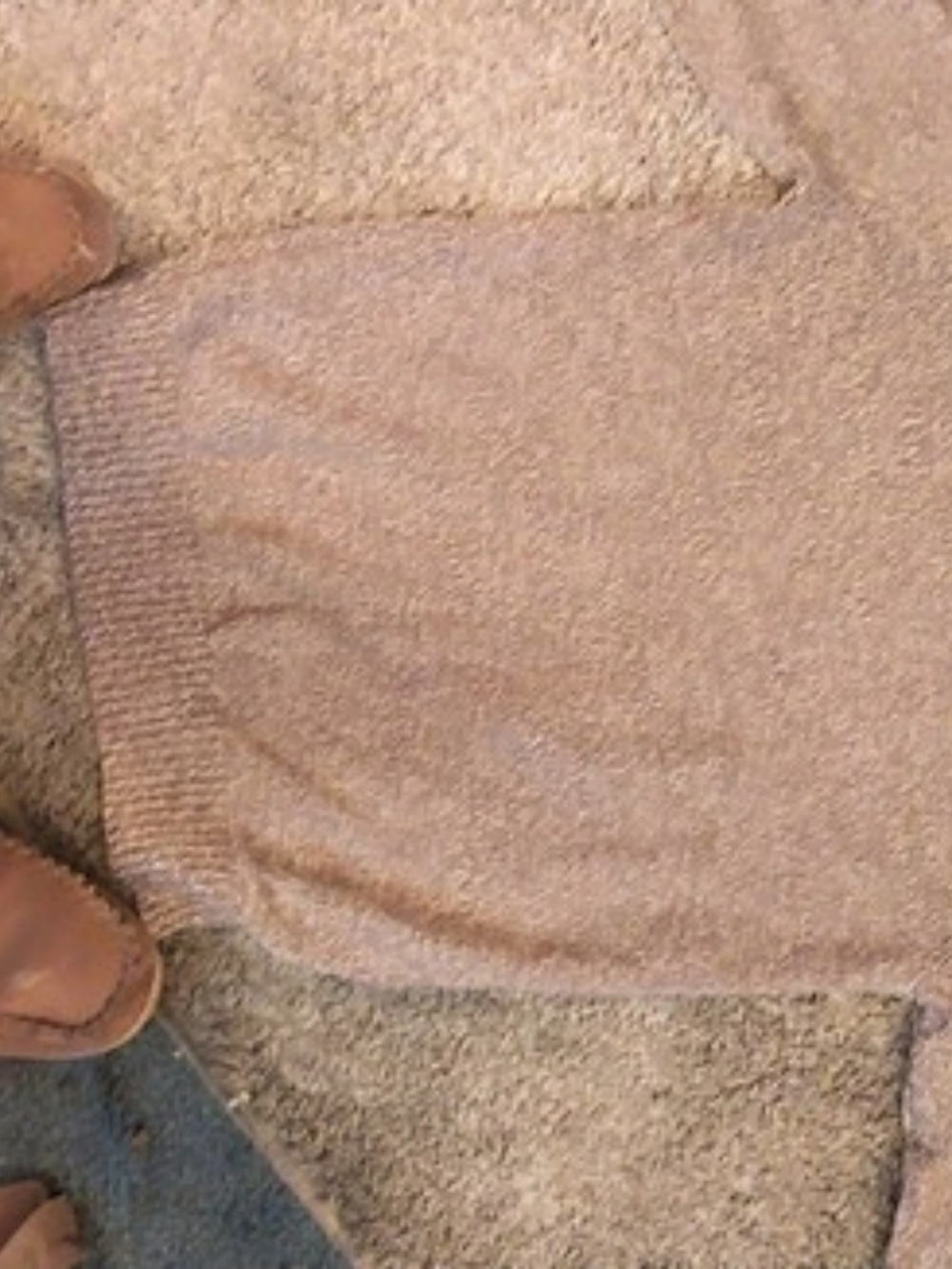 St. John'Small Bay Knit Zip-Front Sweater Brown Small